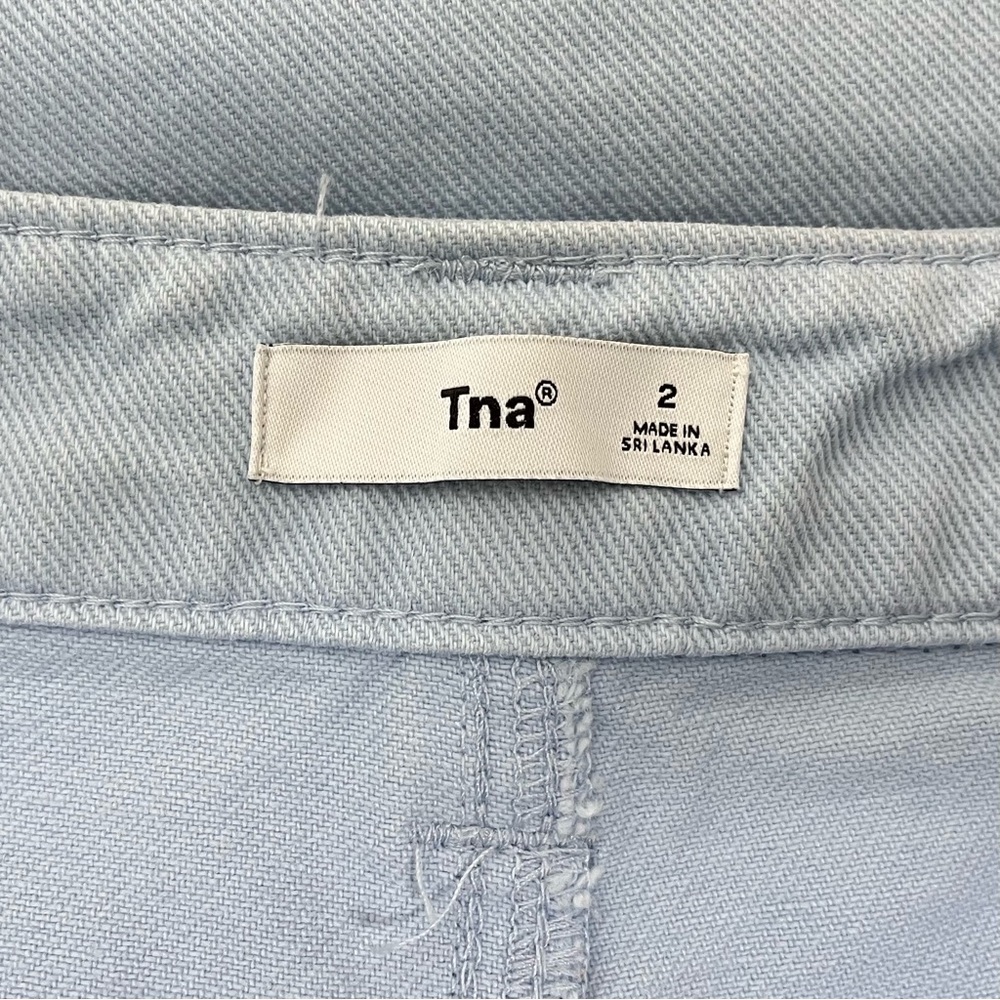 Aritzia TNA Light Blue Straight Leg 100% Cotton Cargo Pants Size 2 - Picture 3 of 15